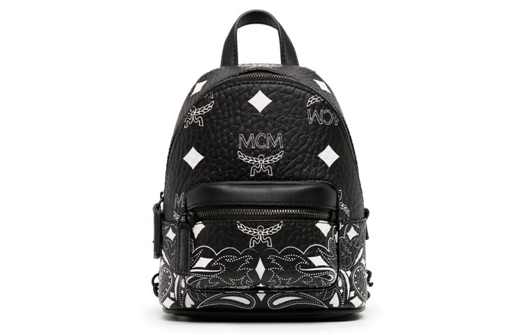 

Рюкзак из холста с кожаной спинкой женский черный MCM