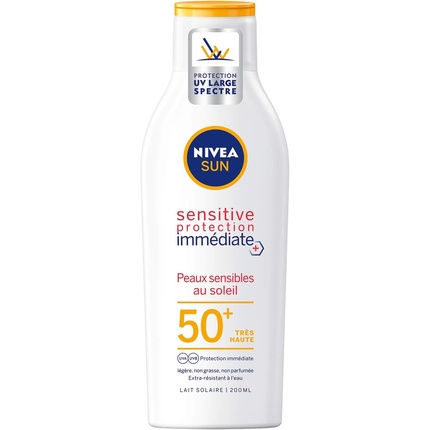 

Солнцезащитное молочко для чувствительной кожи с мгновенной защитой SPF 50+ 200 мл Nivea