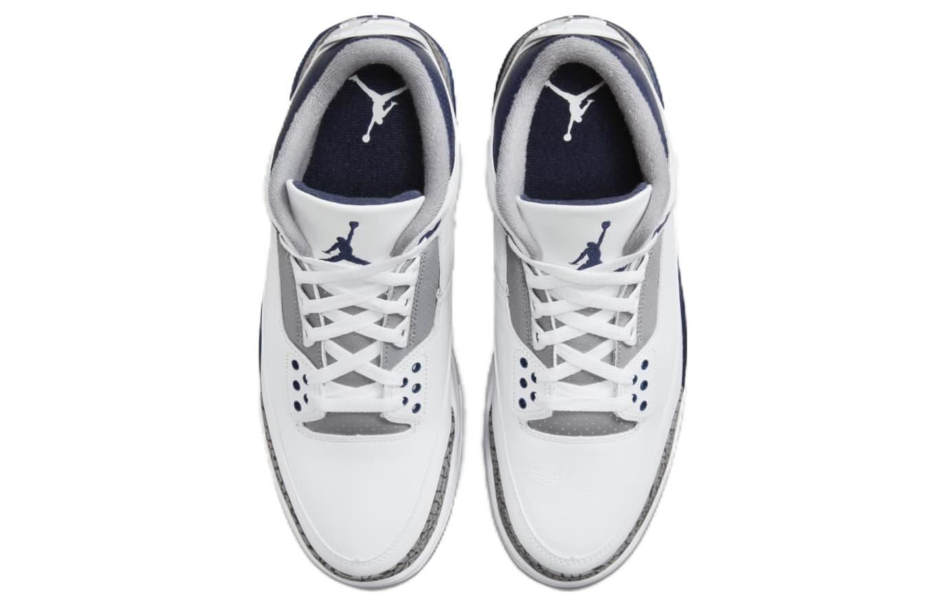 Кроссовки Jordan Air Jordan 3 Vintage Basketball, белый/серый — фото 4
