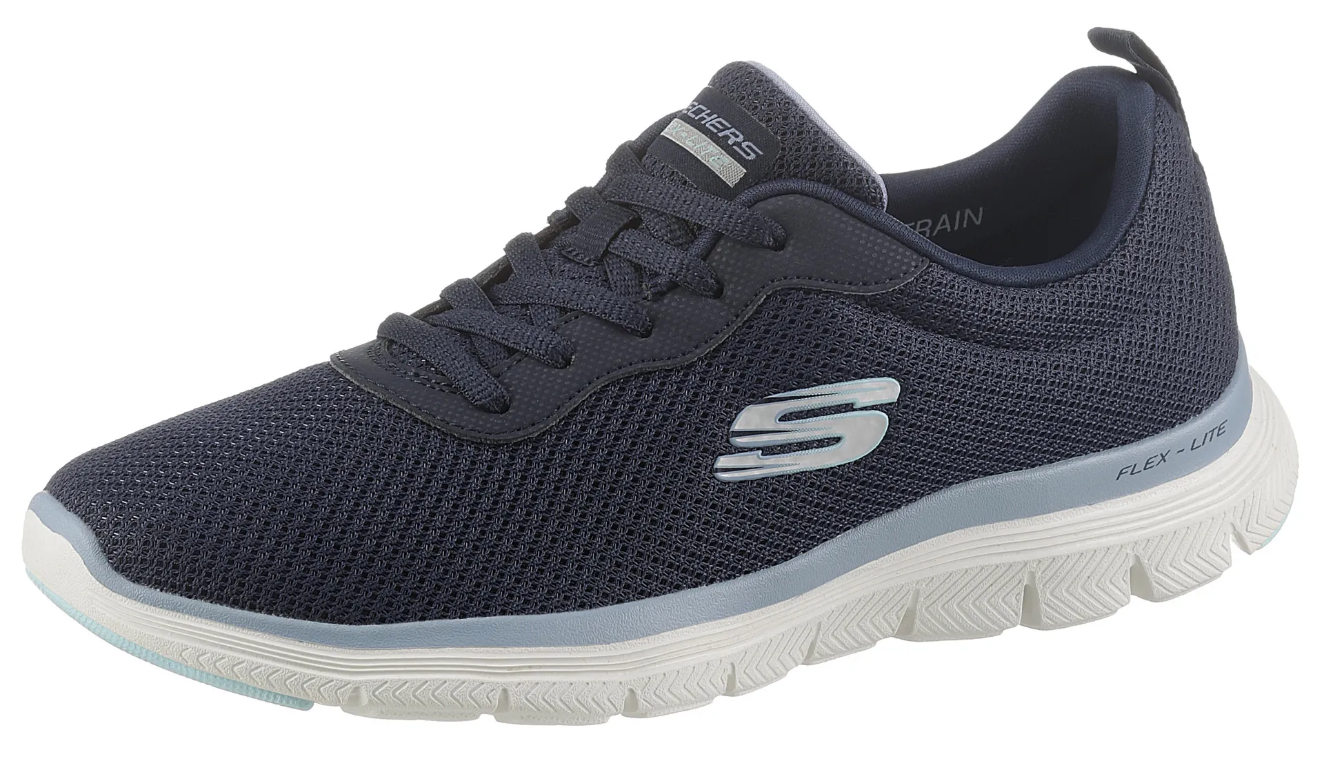 Кроссовки Skechers "FLEX APPEAL 4.0 BRILLINAT VIEW", с пеной с эффектом памяти с воздушным охлаждением, повседневная обувь, полуботинки, туфли на шнуровке, цвет морской волны