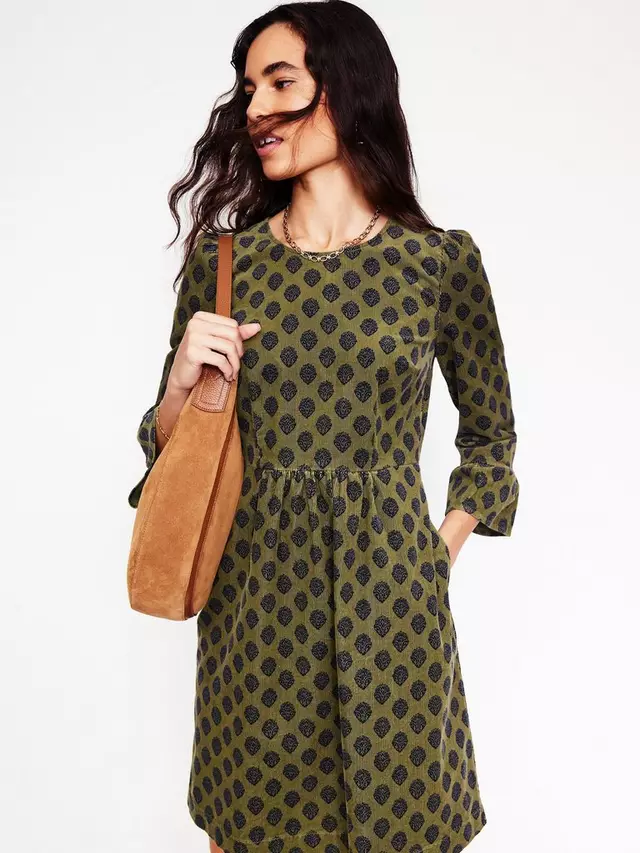 

Платье Boden Ora Damask Geometric Corduroy Mini, цвет oregano/navy