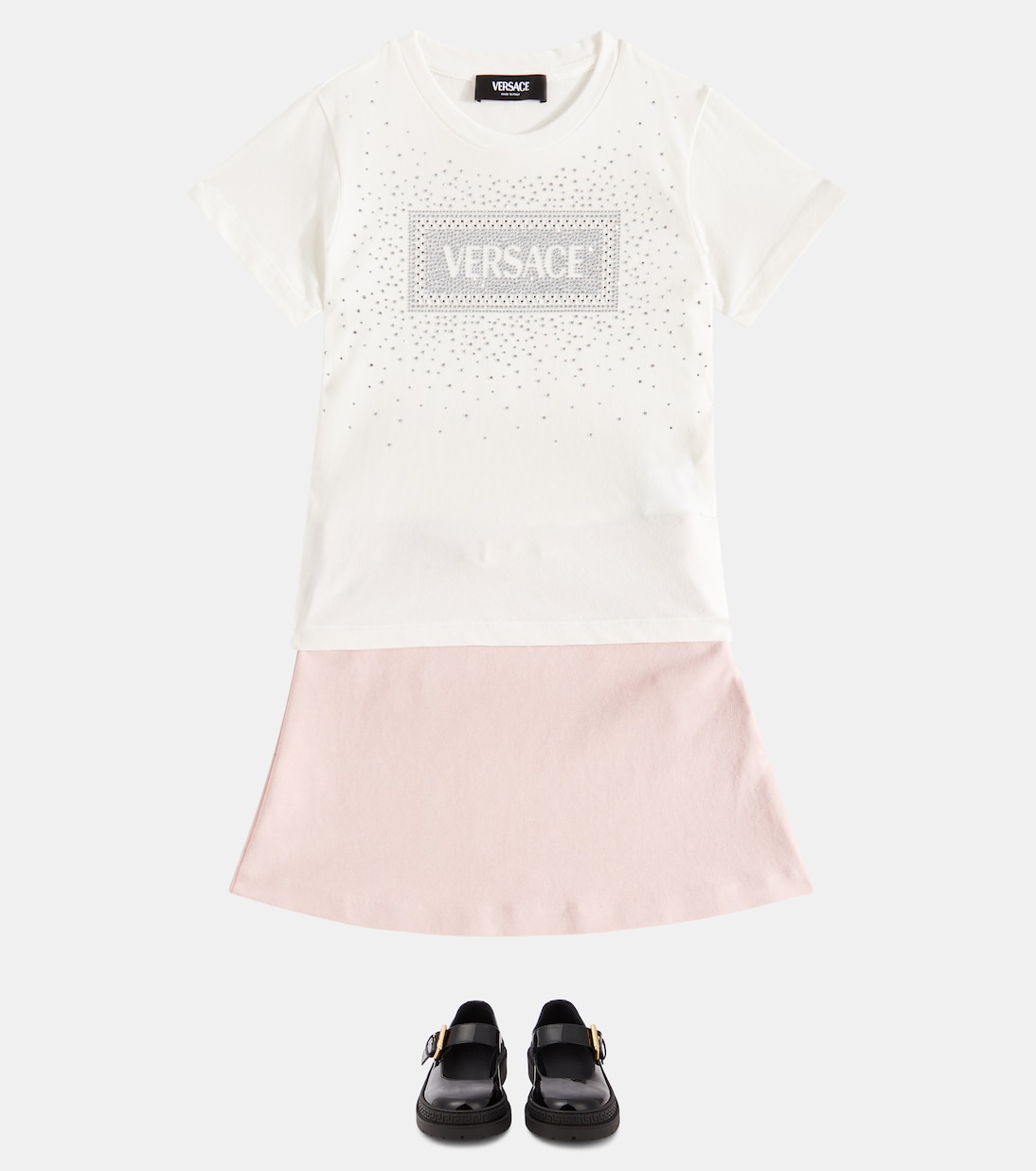 Туфли Мэри Джейн из лакированной кожи La Medusa Versace Kids, Nero - Oro Versace — фото 2
