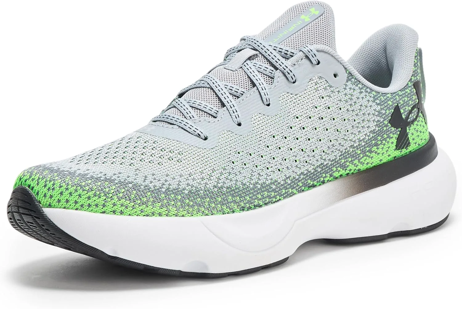 Мужские беговые кроссовки Under Armour Infinite, серый/зеленый/черный — фото 2
