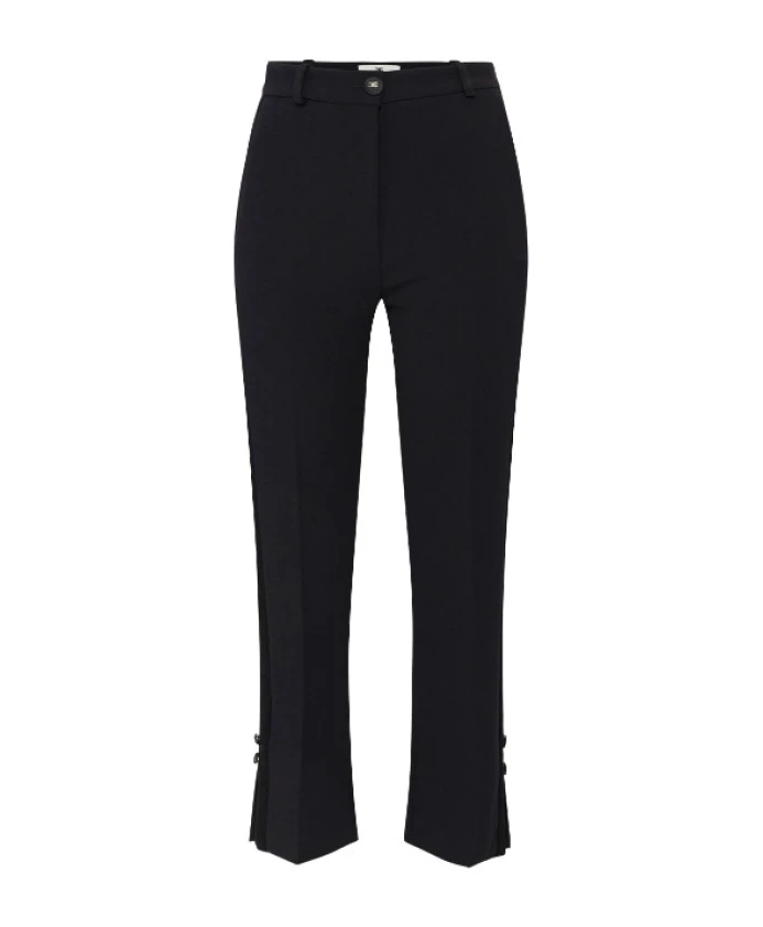 

Черные брюки от смокинга с атласными лентами Elisabetta Franchi, черный