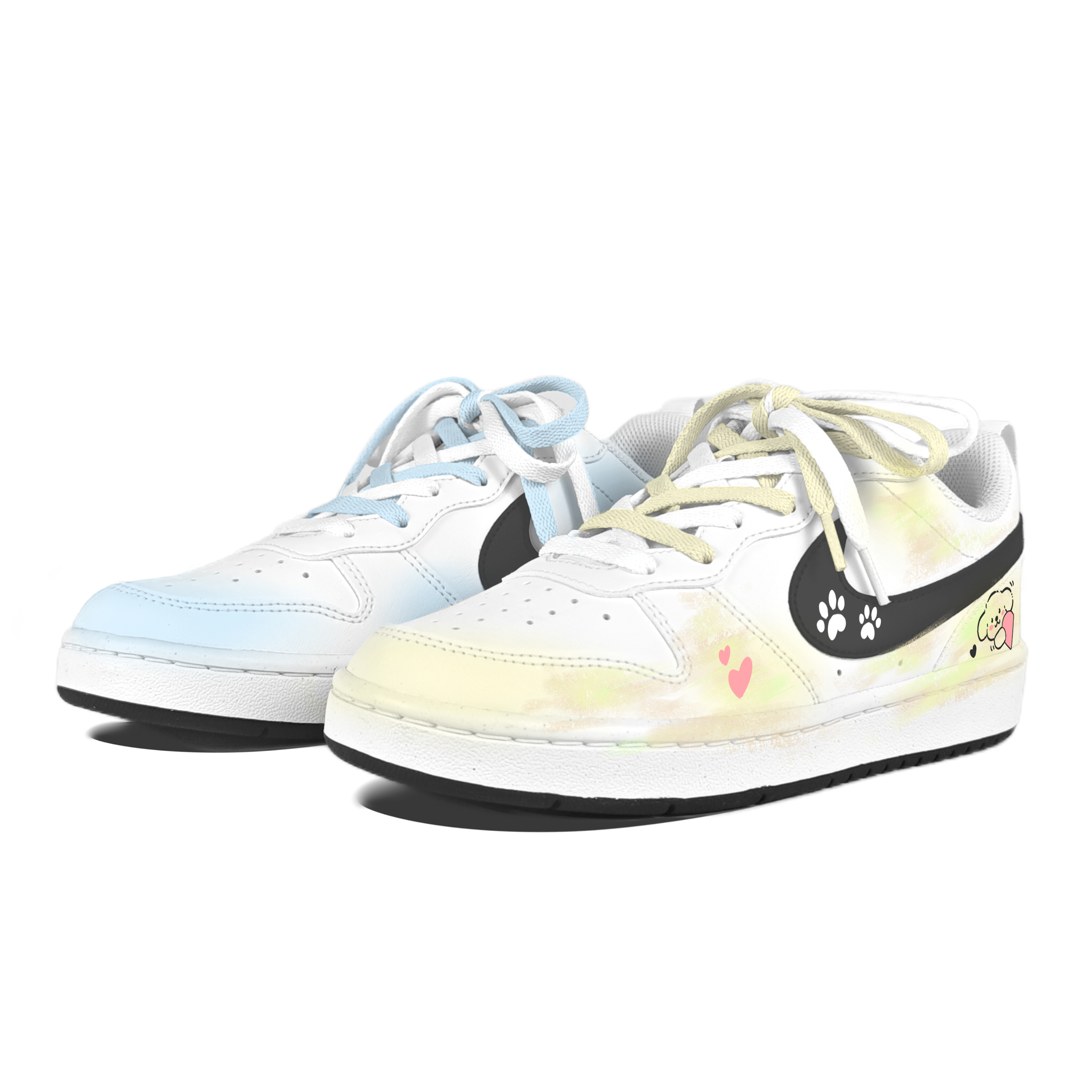 

Низкие детские кроссовки для скейтбординга Court Borough Puppy Journal для подростков Nike, белый