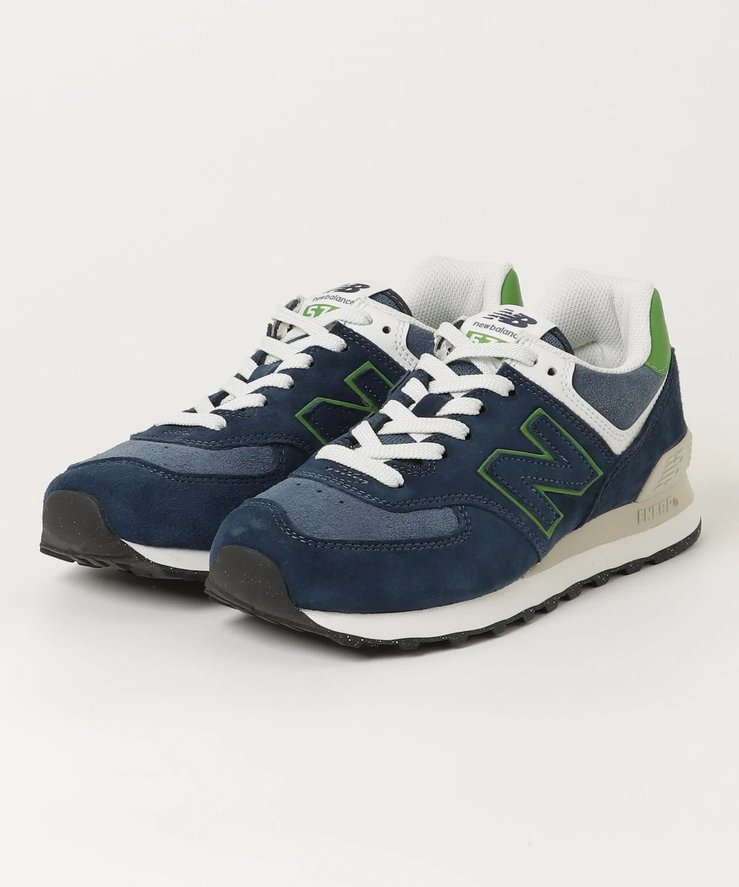 Мужские кроссовки New Balance 574 из натуральной кожи, тёмно-синие