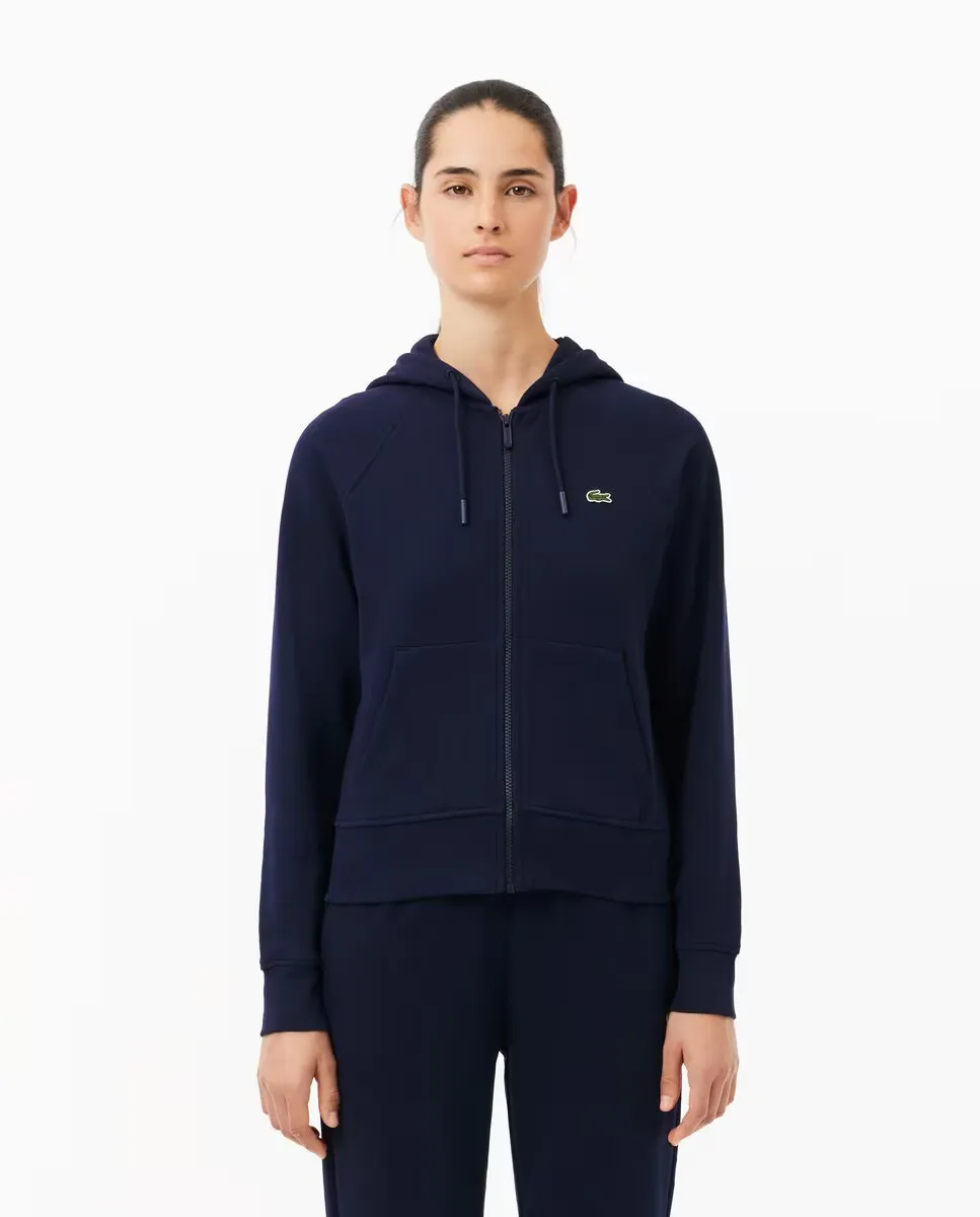 

Женская худи на молнии с капюшоном Lacoste, темно-синий