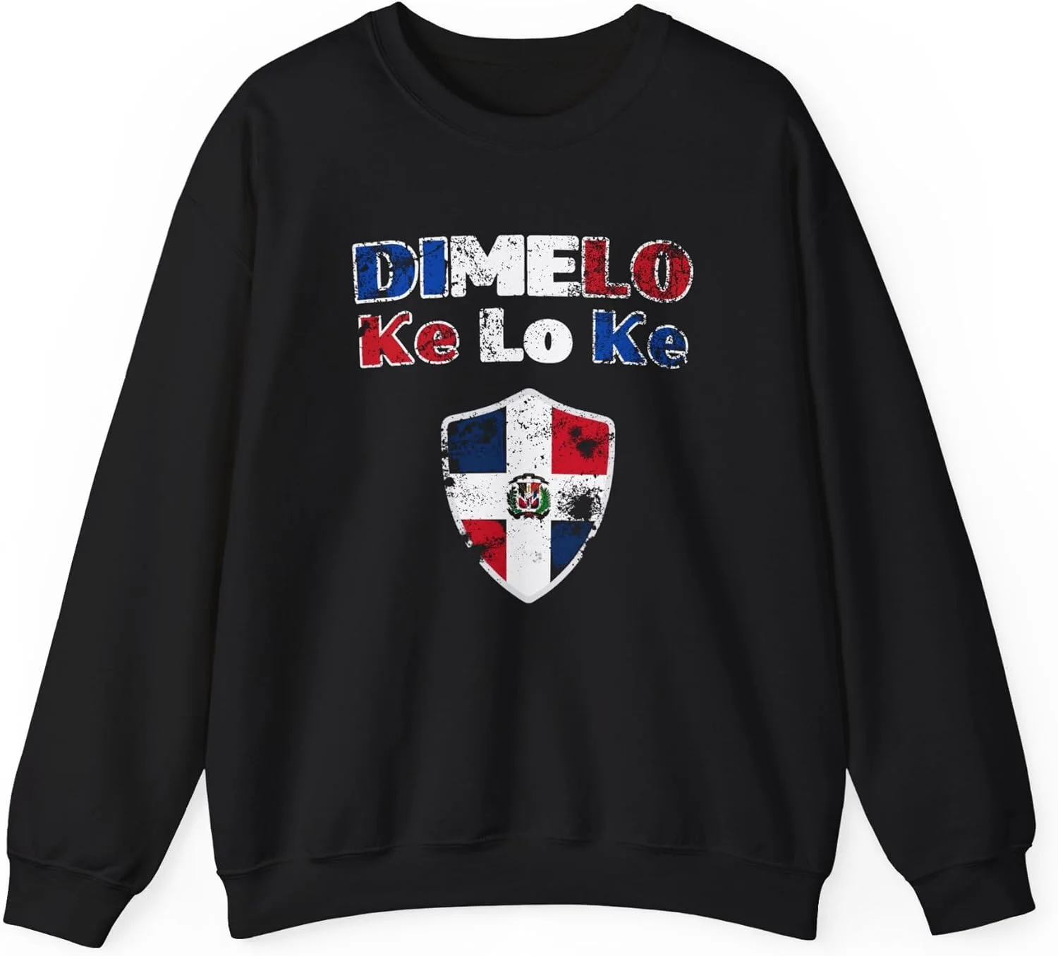 Толстовка Dimelo Ke Lo Ke Dominican Republic Unisex Heavy Blend, флаг Доминиканской Республики с гербом GENERIC, черный
