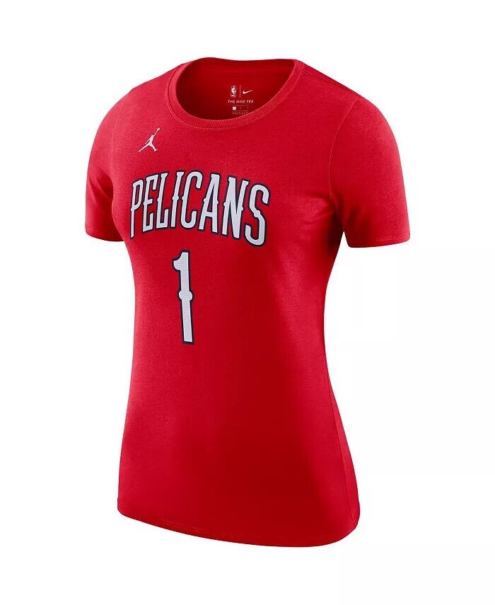 Женская красная футболка Zion Williamson New Orleans Pelicans Statement Edition с именем и номером Jordan — фото 3