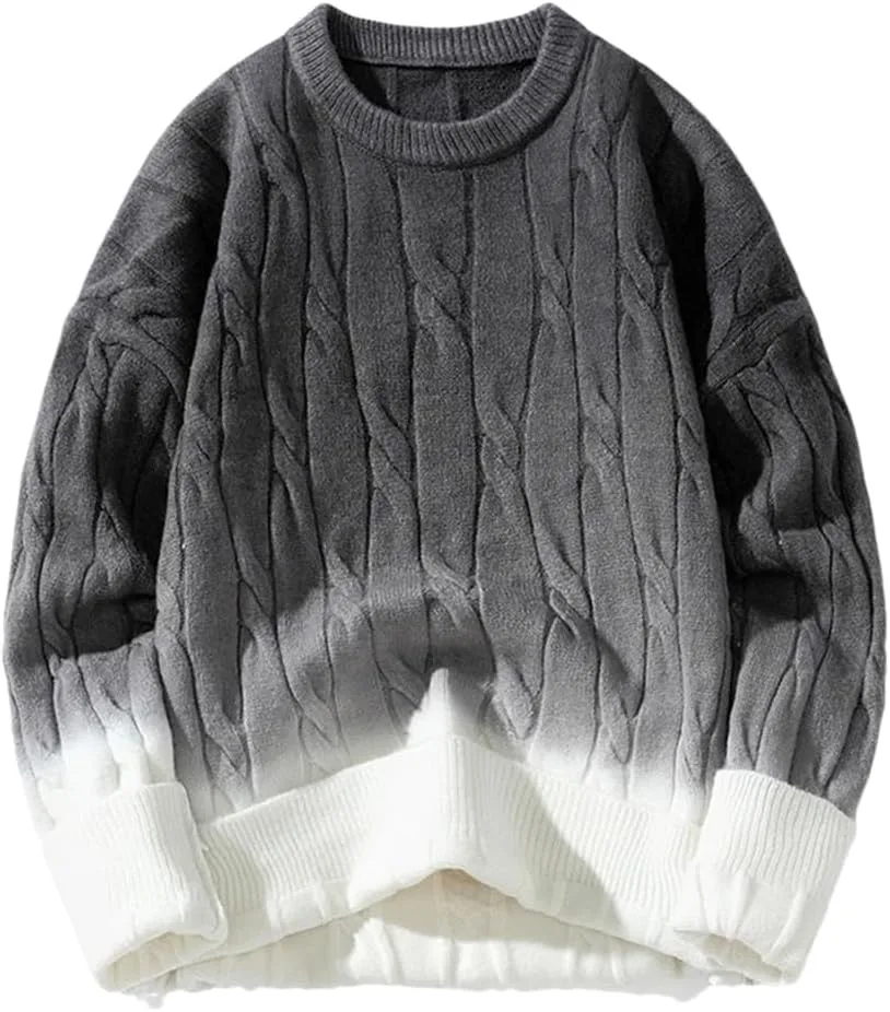 

Мужской свитер с крупной вязкой и свободным кроем