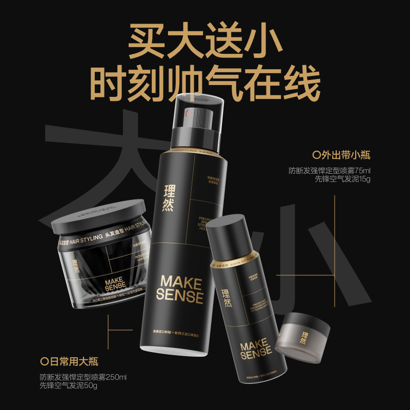 Мужской набор для укладки волос advanced hairspray и hair clay hair wax, блестящий, стойкий, 4 предмета MAKE ESSENCE — фото 4