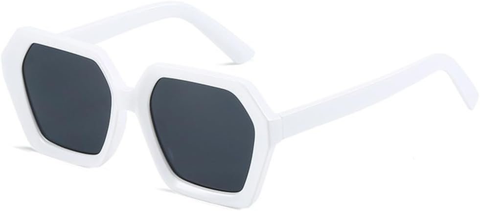 

Солнцезащитные очки в стиле ретро Polygon для женщин, прозрачные линзы с градиентом цвета «океан», защита от ультрафиолета UV400, модные солнцезащитные очки для мужчин HHZZYVY, White Grey