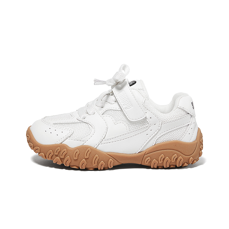 

Нескользящие, противоударные и дышащие низкие детские кроссовки для повседневной носки Snoffy, белый