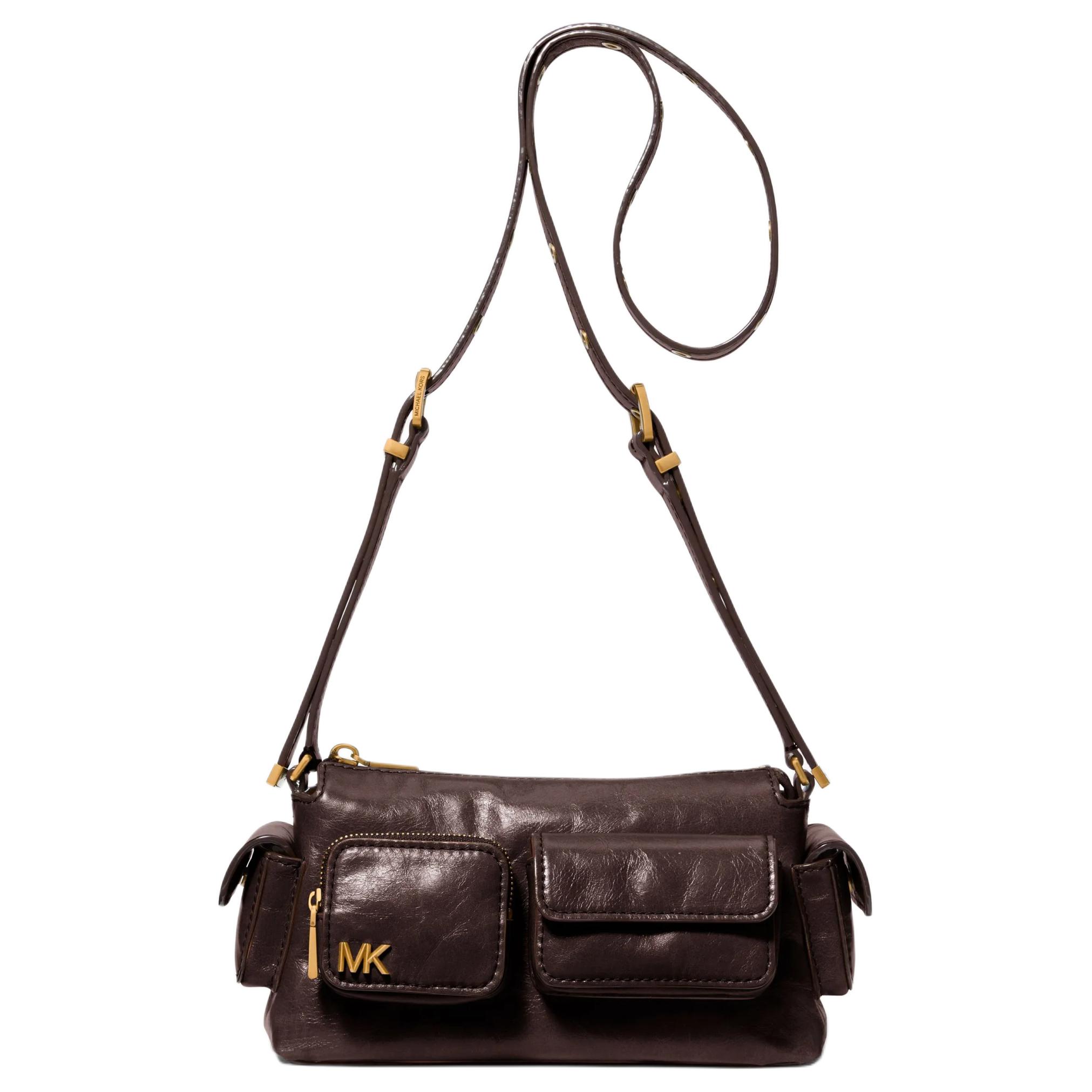 

MICHAEL KORS Кожаная сумка через плечо Дакота маленькая женская шоколадная
