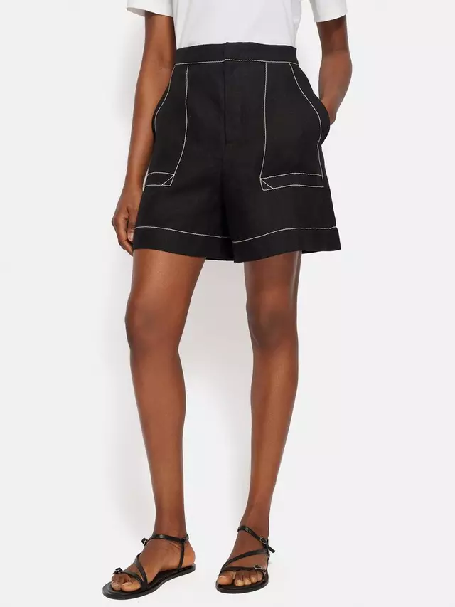 

Шорты Jigsaw Contrast Stitch Linen, черный