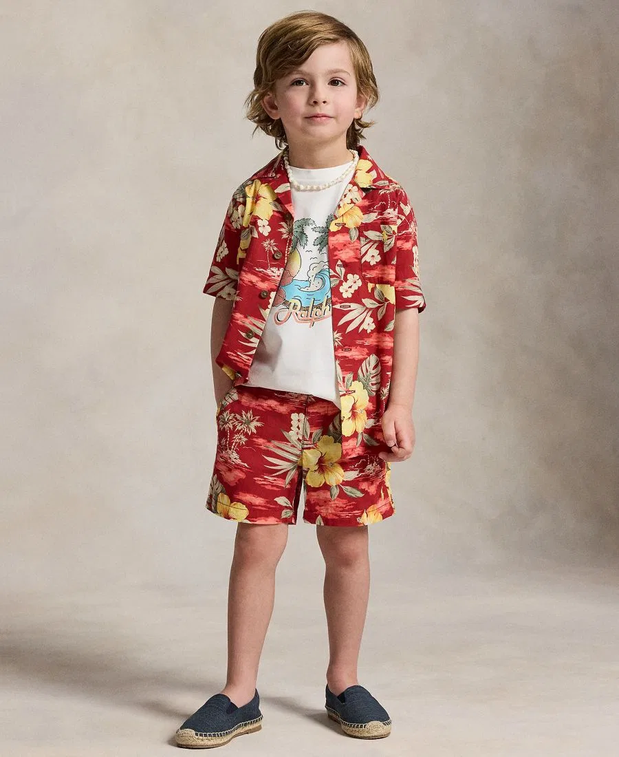 Детская футболка с коротким рукавом и графическим принтом, размер 2-7 Polo Ralph Lauren, белый — фото 3