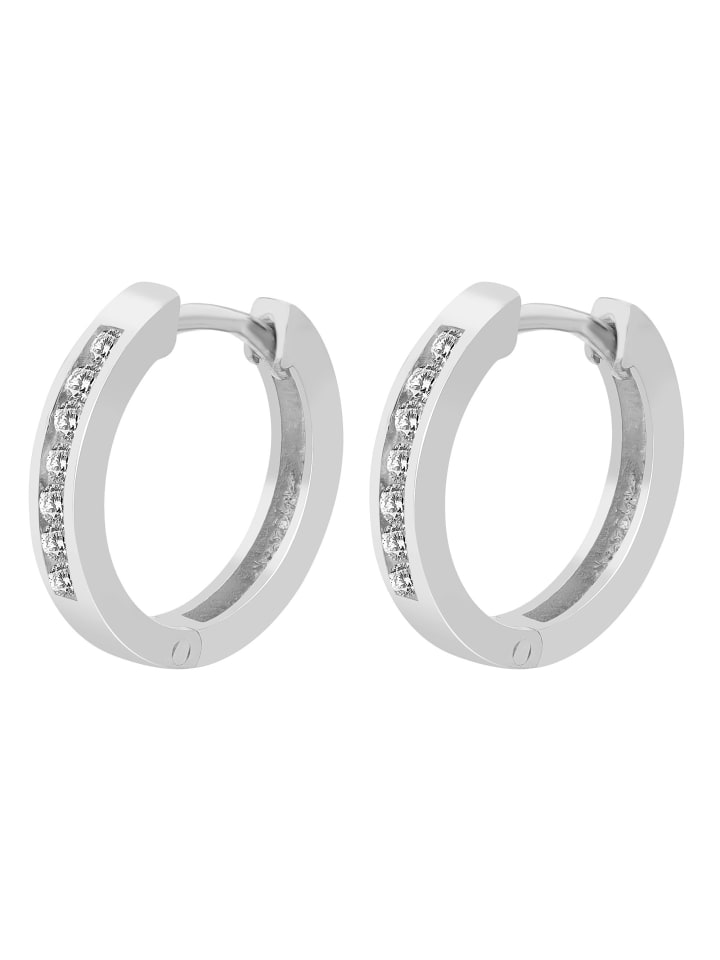 

Adeliás Женские серьги - серьги-кольца на шарнирах из серебра 925 пробы с кубическим цирконием в серебре