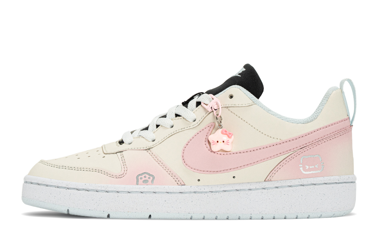 

Nike Court borough lemon cat нескользящие устойчивые к истиранию низкие детские скейтбординг кроссовки ecru