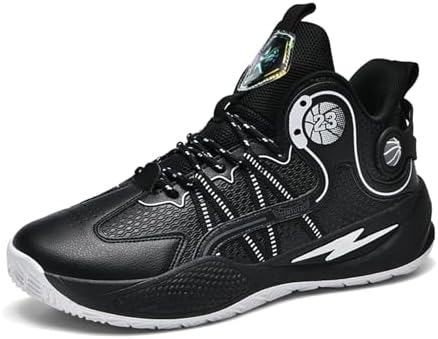 

Мужские высокие кроссовки Zzyyzzyy для баскетбола, уличного стритбола, дышащие, с нескользящей подошвой, для улицы, с амортизацией, для тренировок и бега, для фитнеса и тенниса, черный