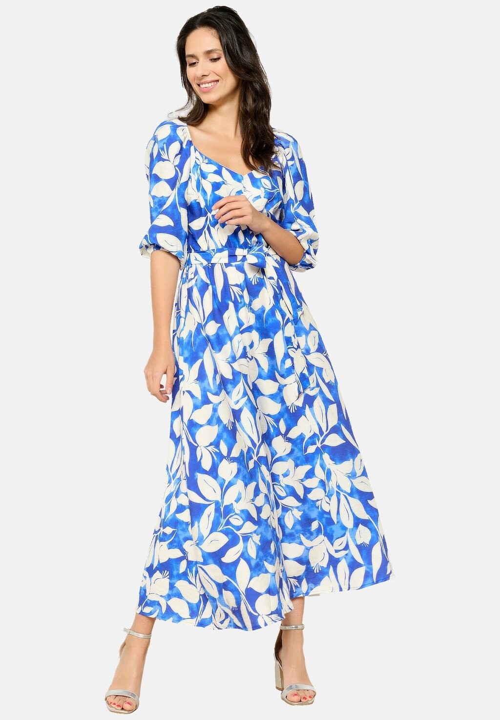

Длинное платье With Watercolour Print LolaLiza, синий