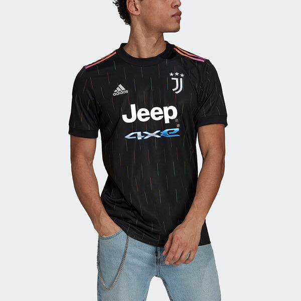 Майка adidas Juventus Away Fan Edition Soccer/Football Sports Short Sleeve Jersey T-shirt Black, черный — фото 3