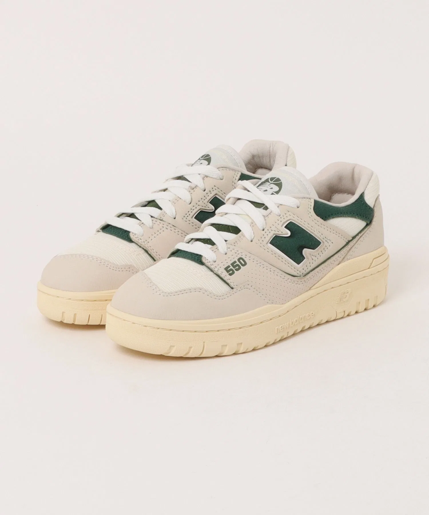 Мужские кроссовки из натуральной кожи BB550LGR New Balance белые