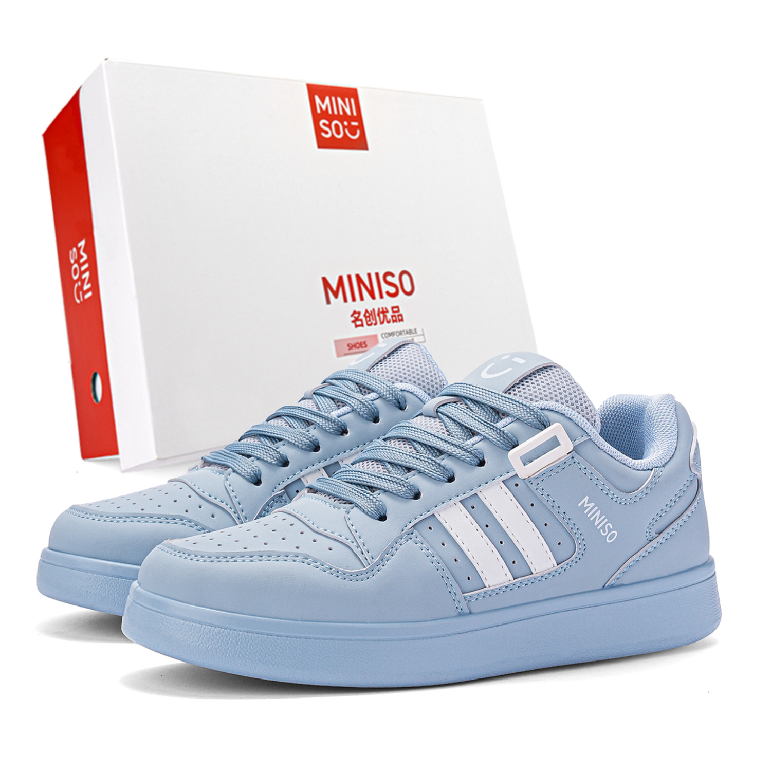 

MINISO Лоу-топ скейтборд кроссовки унисекс — туманно-голубые, цвет Haze Blue