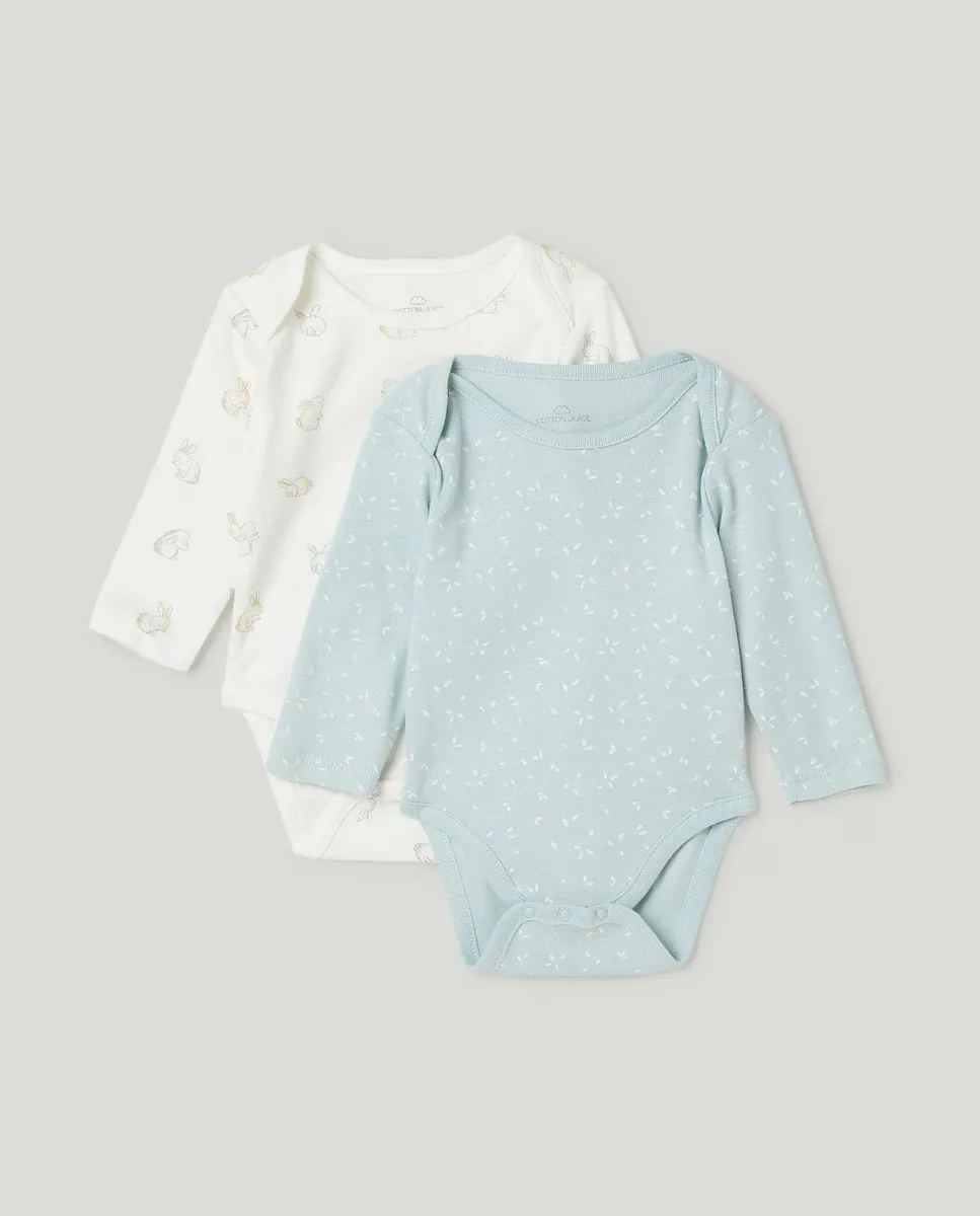 

Комплект из двух боди для мальчика Cotton Juice, зеленый