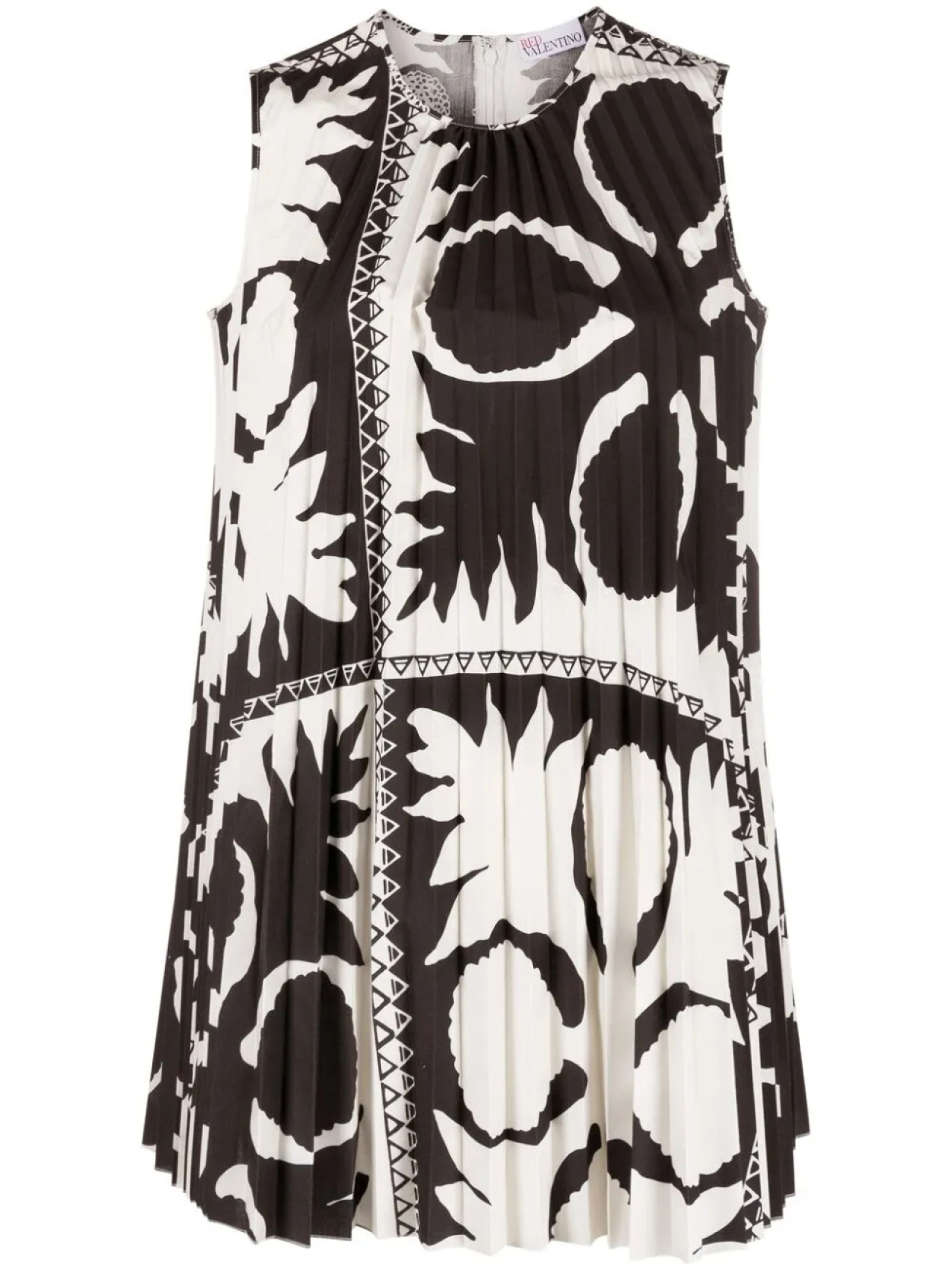 

RED Valentino топ со складками и принтом Flower Damier, черный