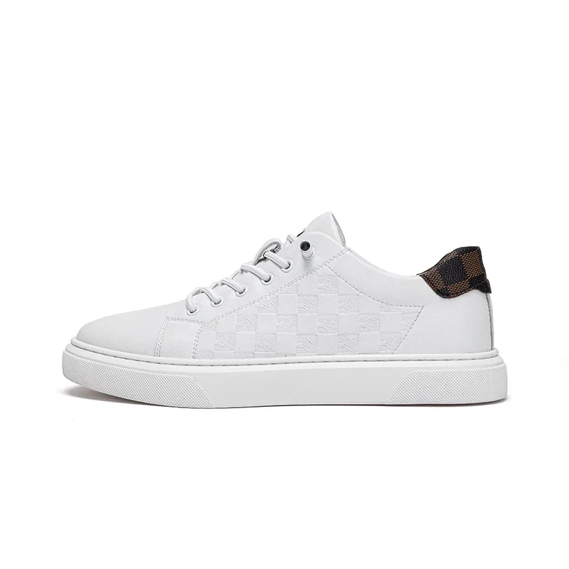 JOSINY Кроссовки для скейтбординга мужские low top из спилка белые черные — фото 3