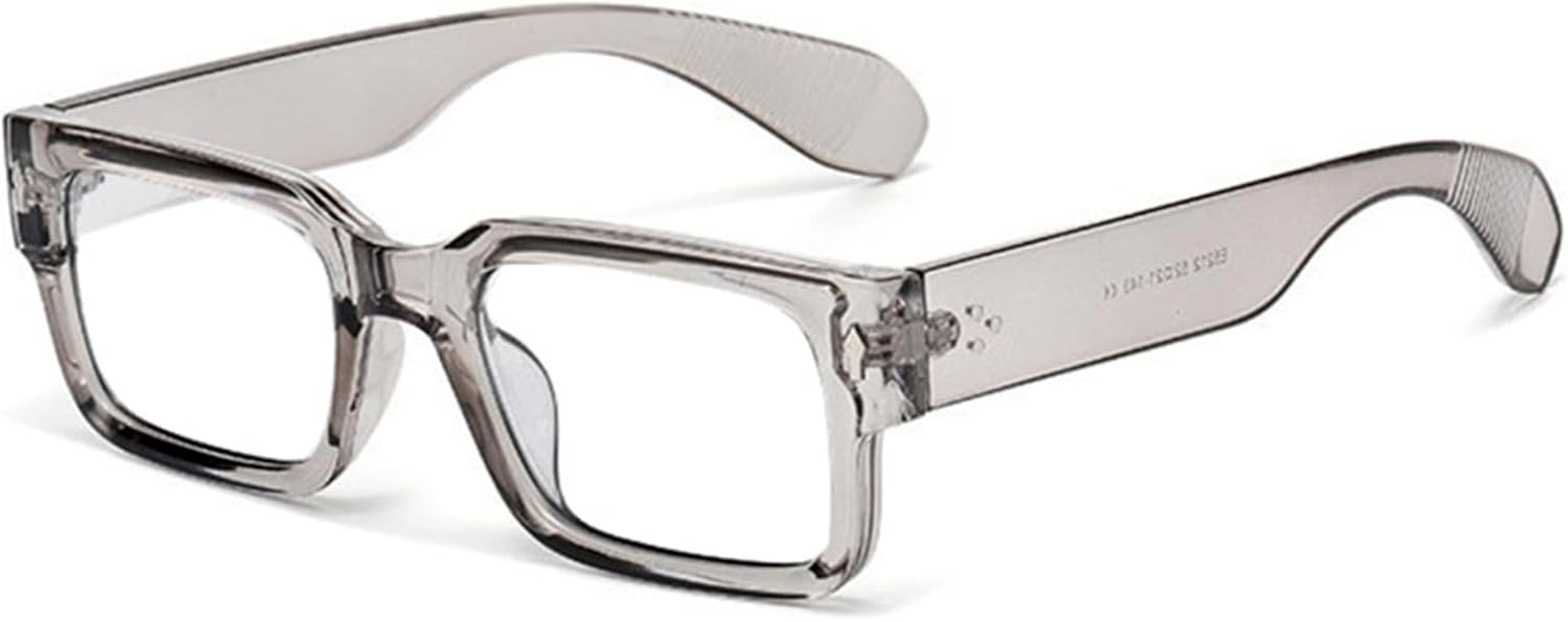 

Солнцезащитные очки EYLRIM в квадратной оправе для женщин и мужчин, модные массивные прямоугольные солнцезащитные очки черного цвета с защитой от УФ-излучения UV400, A24 Transparent Grey/Anti-blue Lens