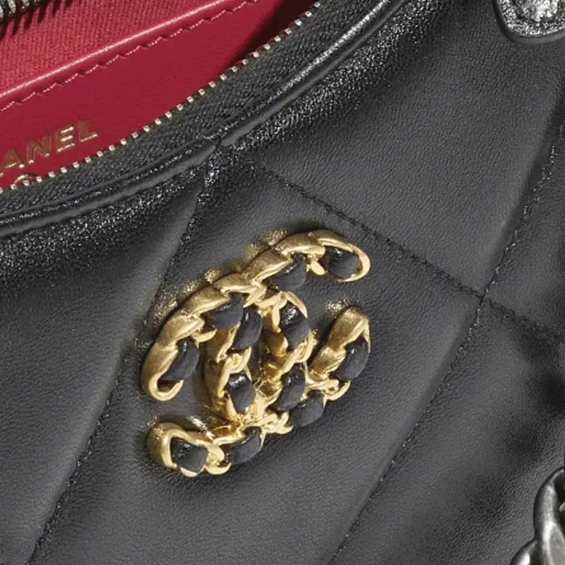 Chanel Яркая цветная сумка через плечо из овечьей кожи, унисекс, черная — фото 4