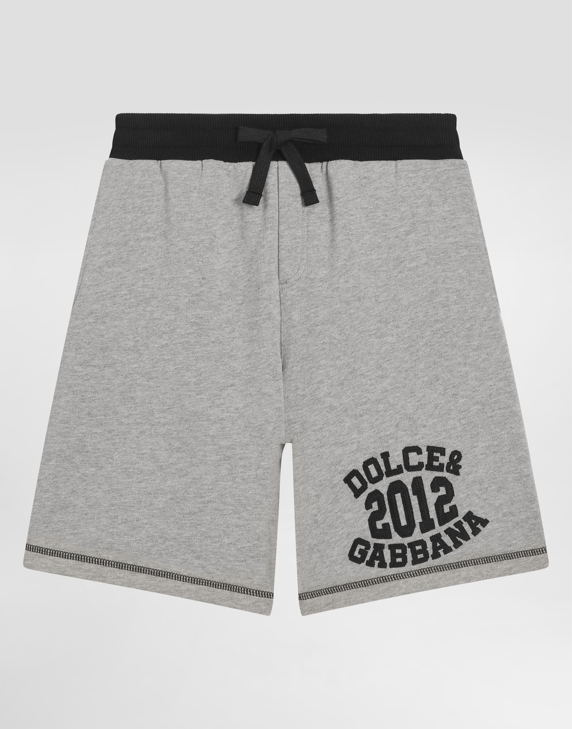 

Флисовые шорты-бермуды с вышивкой Dolce&Gabbana, серый