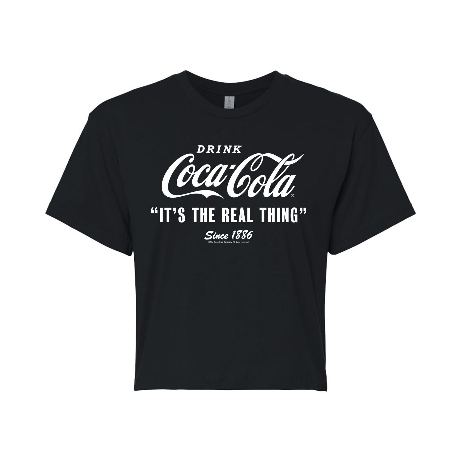 

Укороченная футболка с рисунком Coca-Cola Real Thing для юниоров Licensed Character, черный