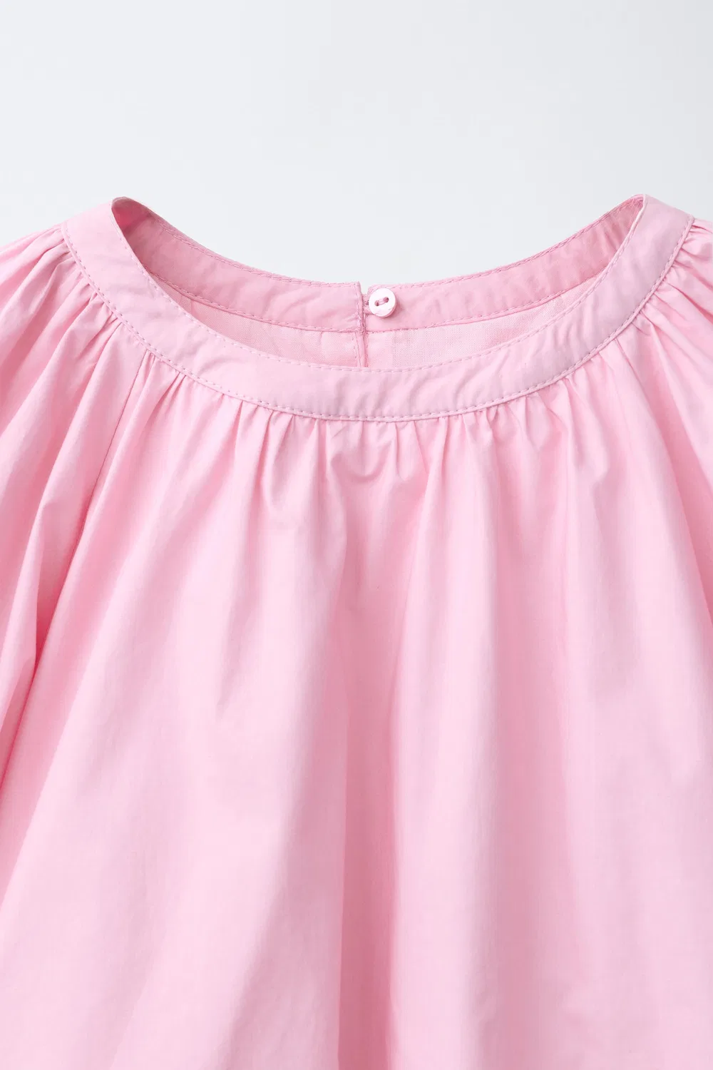 Топ с пышными рукавами и пуговицами, украшенными стразами ZARA, Pink — фото 3