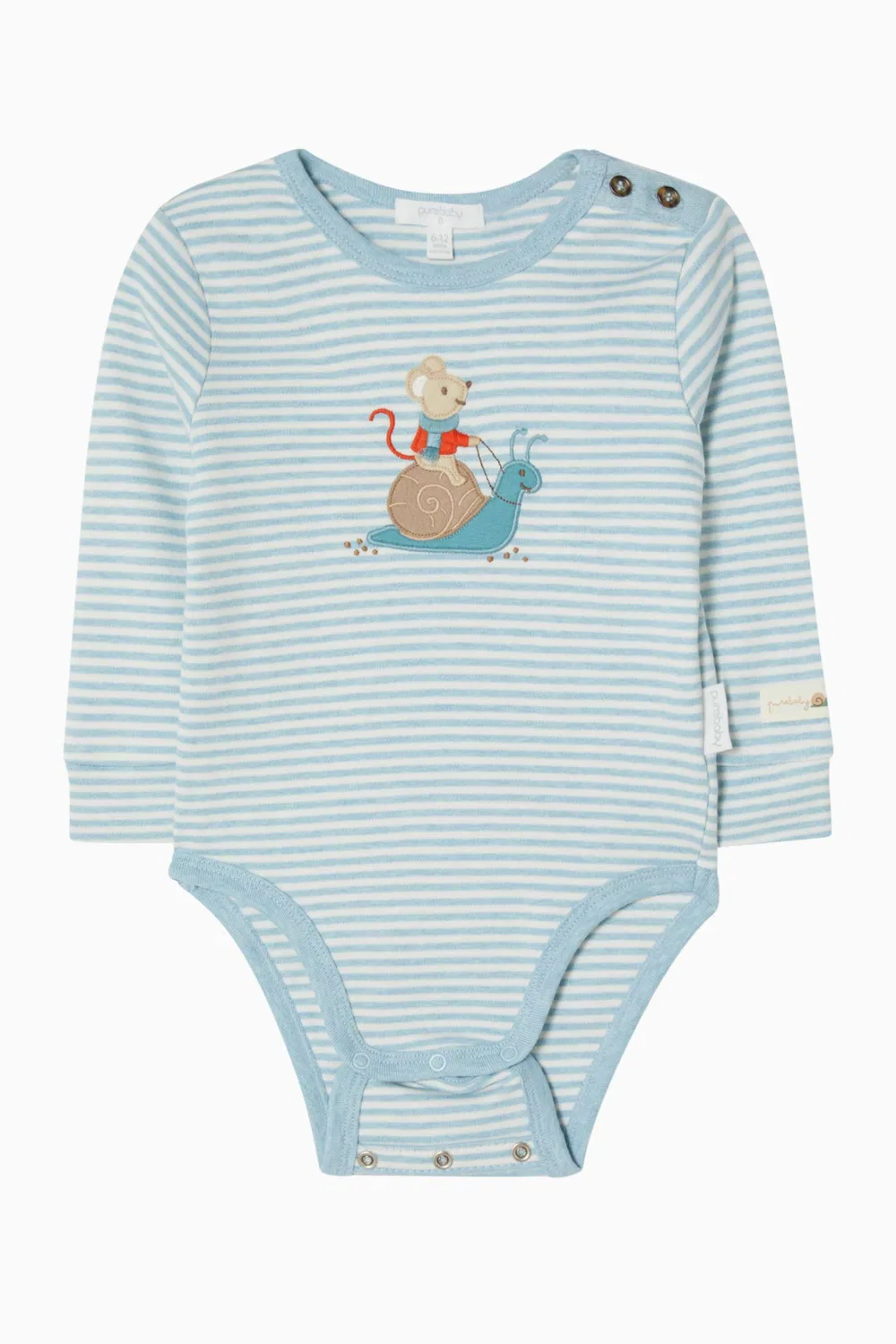 Боди-комбинезон в полоску из органического хлопка Purebaby