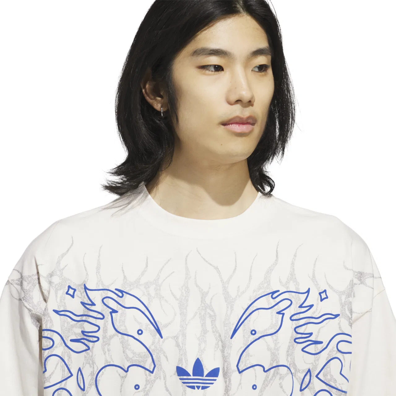 Футболка мужская Metal Graphic Boxy Adidas, цвет Hi Res Blue/Wonder White — фото 3