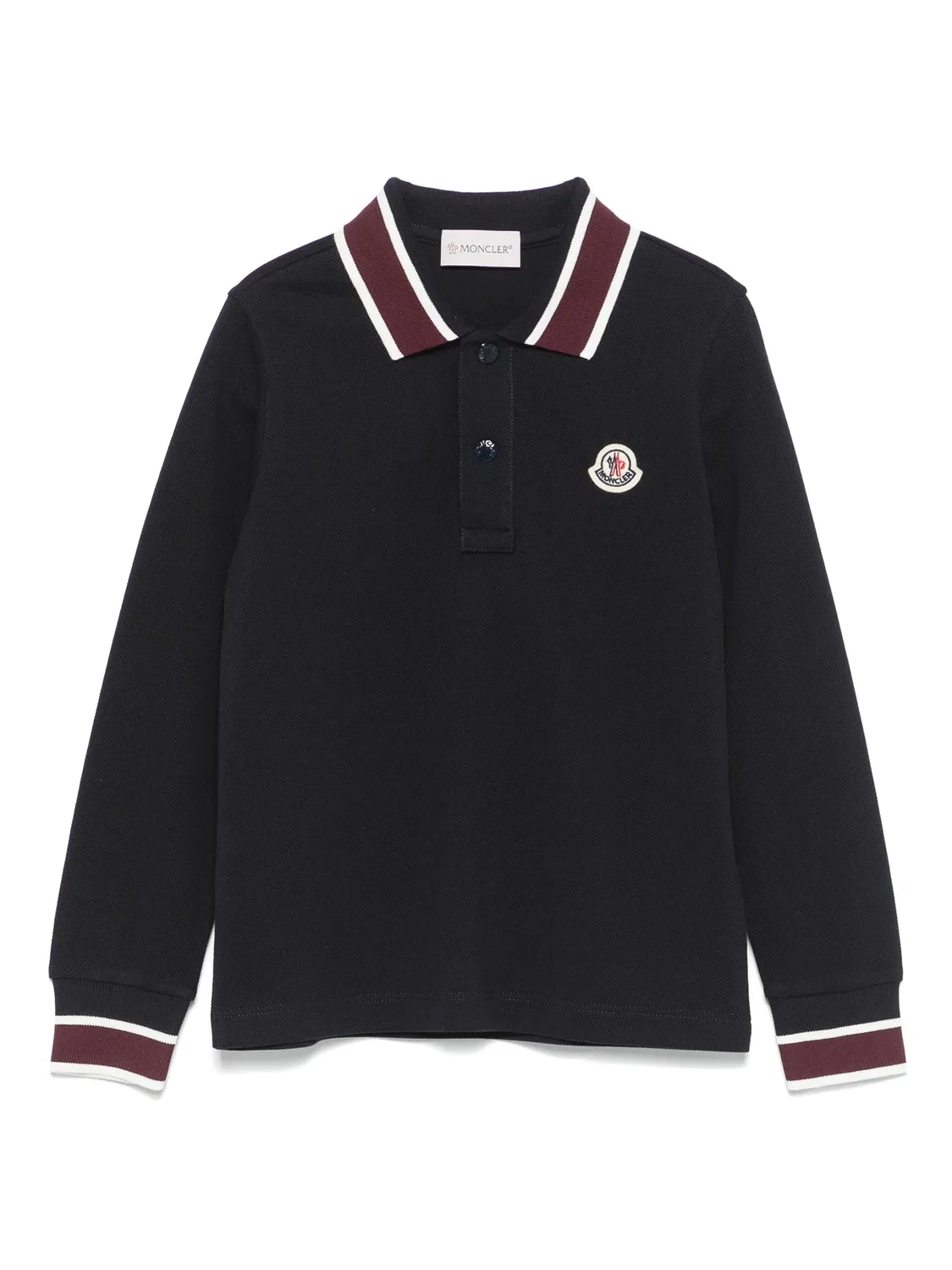 Moncler Поло с логотипом темно-синего цвета