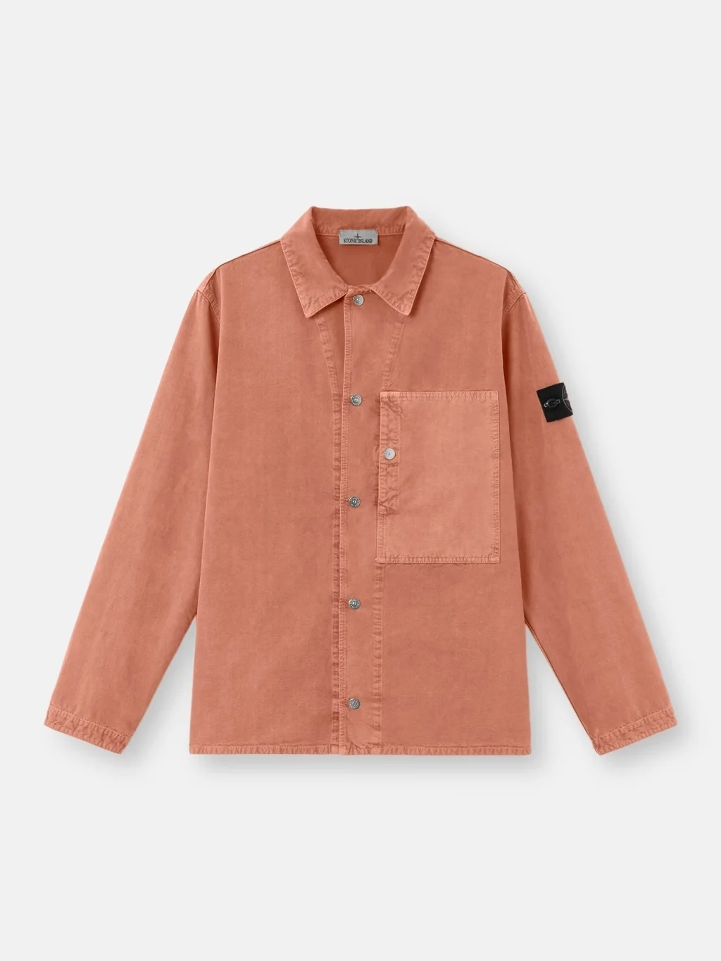 Мужская рубашка-куртка Stone Island Comfort-fit Snap-front With Chest Pocket, кирпично-красный — фото 2