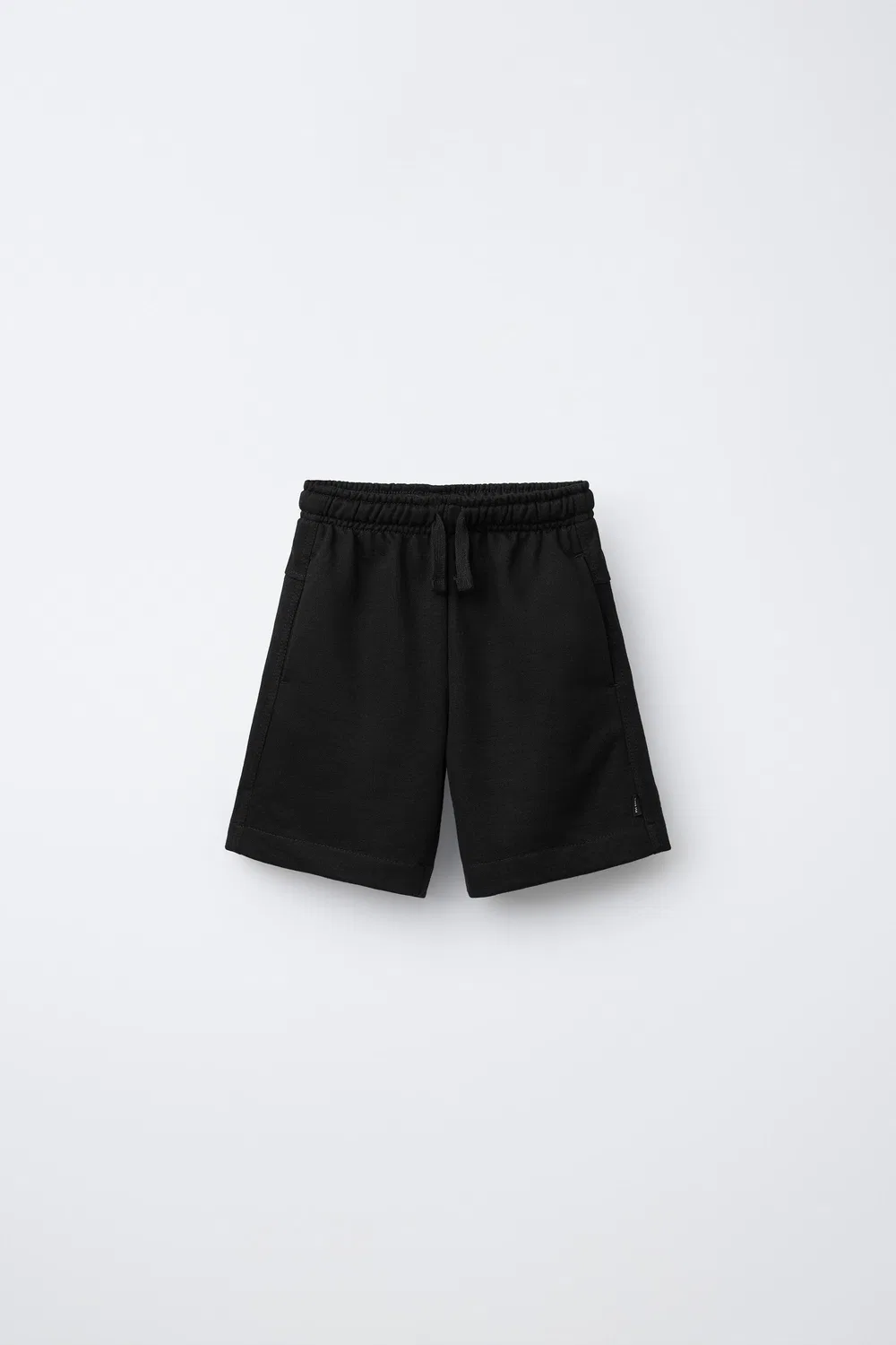 Однотонные плюшевые бермудские шорты ZARA, Black