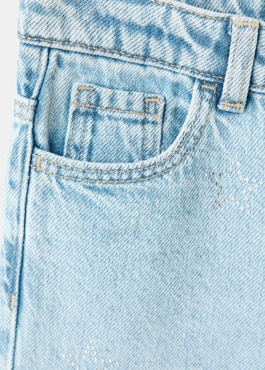 Детские джинсы MANGO KIDS Regular Jeans 'Estrella' светло-голубого цвета — фото 4