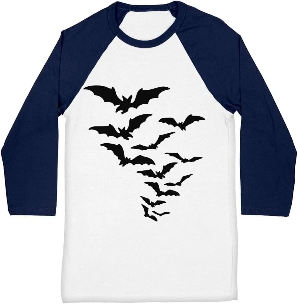 Женская футболка с принтом летучих мышей Generic, Navy White