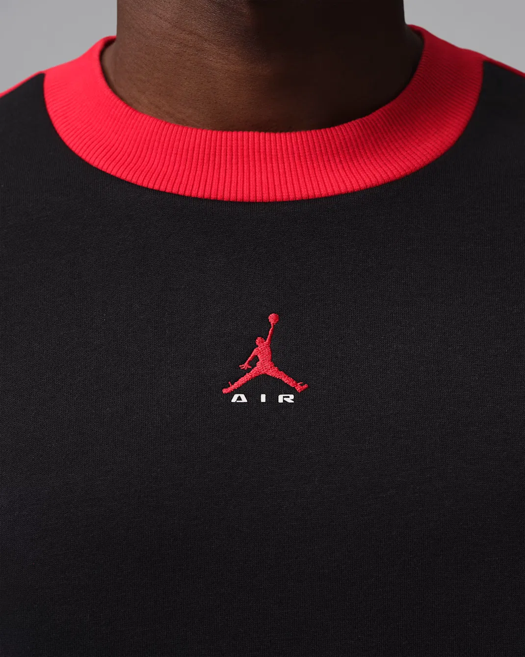 Мужская флисовая толстовка с круглым вырезом Jordan Brooklyn, Black/University Red/University Red — фото 4