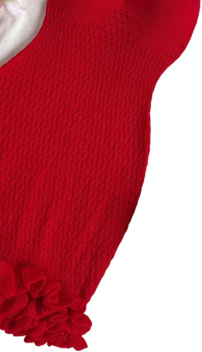 Женское мини-платье с рюшами и открытой спиной Jinjiuyang, Red — фото 2