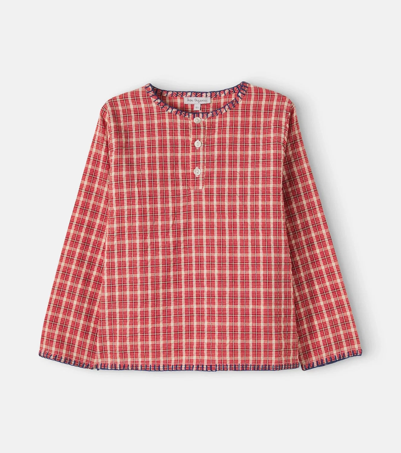 Блузка в клетку Bebe Organic, красный