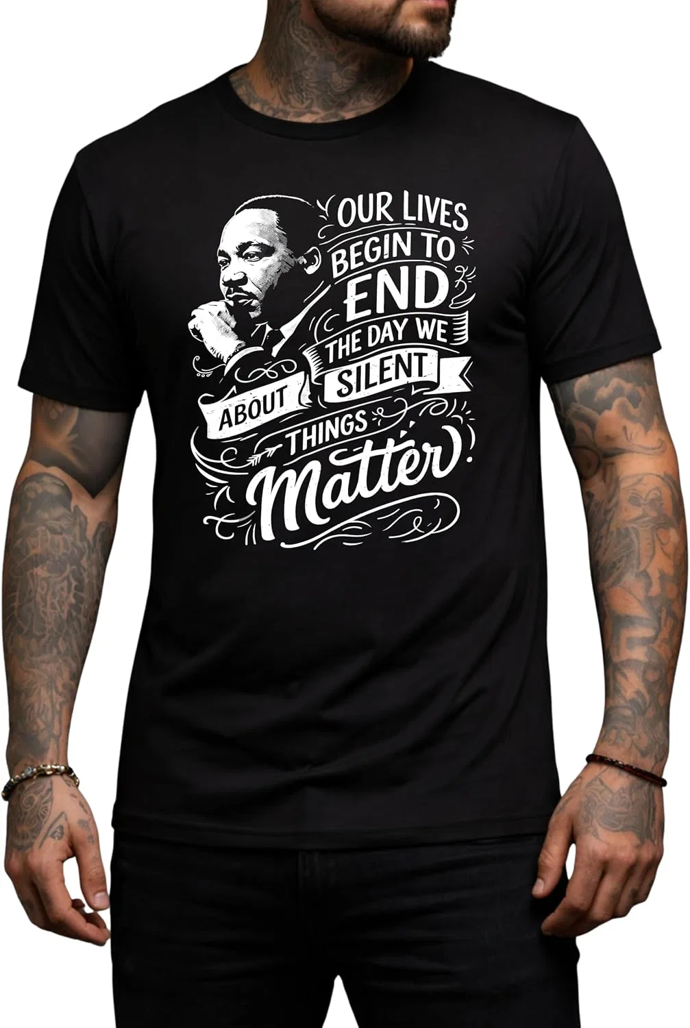 Женская футболка с принтом Martin Luther King Day, Things Matter Black