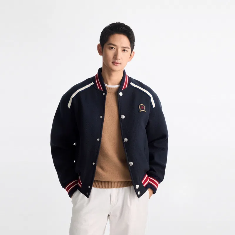 Мужская куртка-бомбер с принтом Crest Tommy Hilfiger, Navy Blue DW5 — фото 4