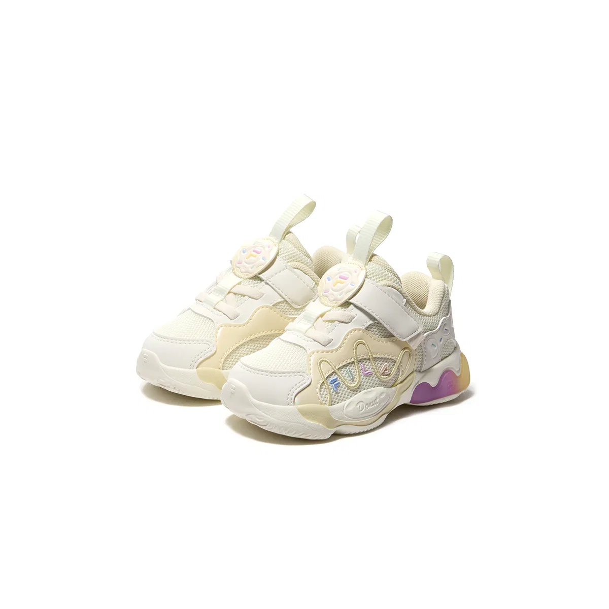 Детские кроссовки для малышей с синтетической кожи FILA KIDS, Goose Yellow White/Milk White — фото 4