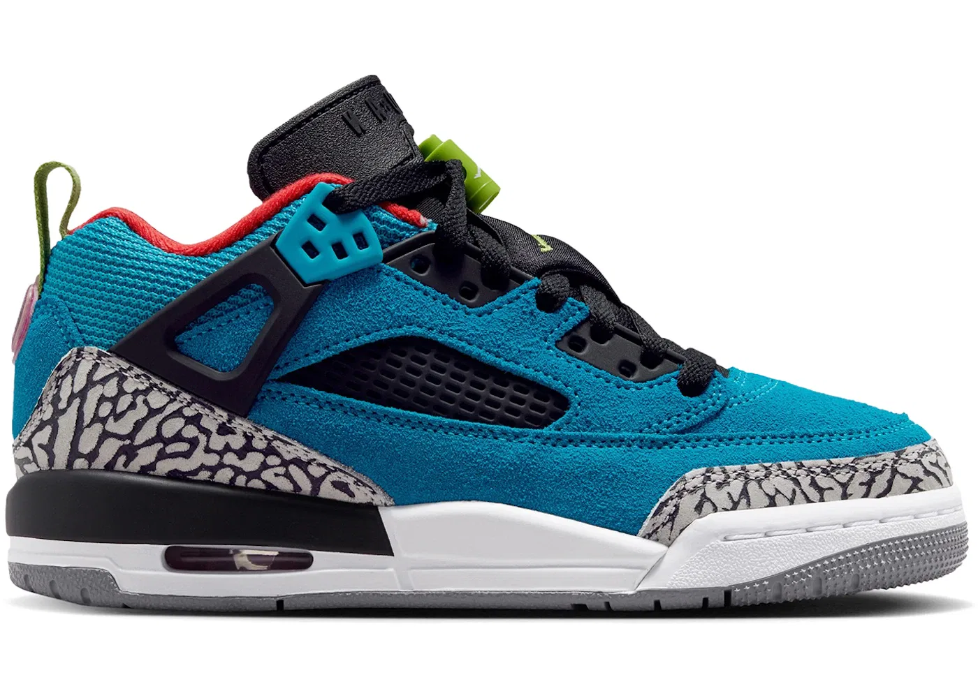 Детские кроссовки Lifestyle Jordan Spizike Low Jordan, Neo Turquoise/Light Crimson/Cosmic Fuchsia/Vivid Green