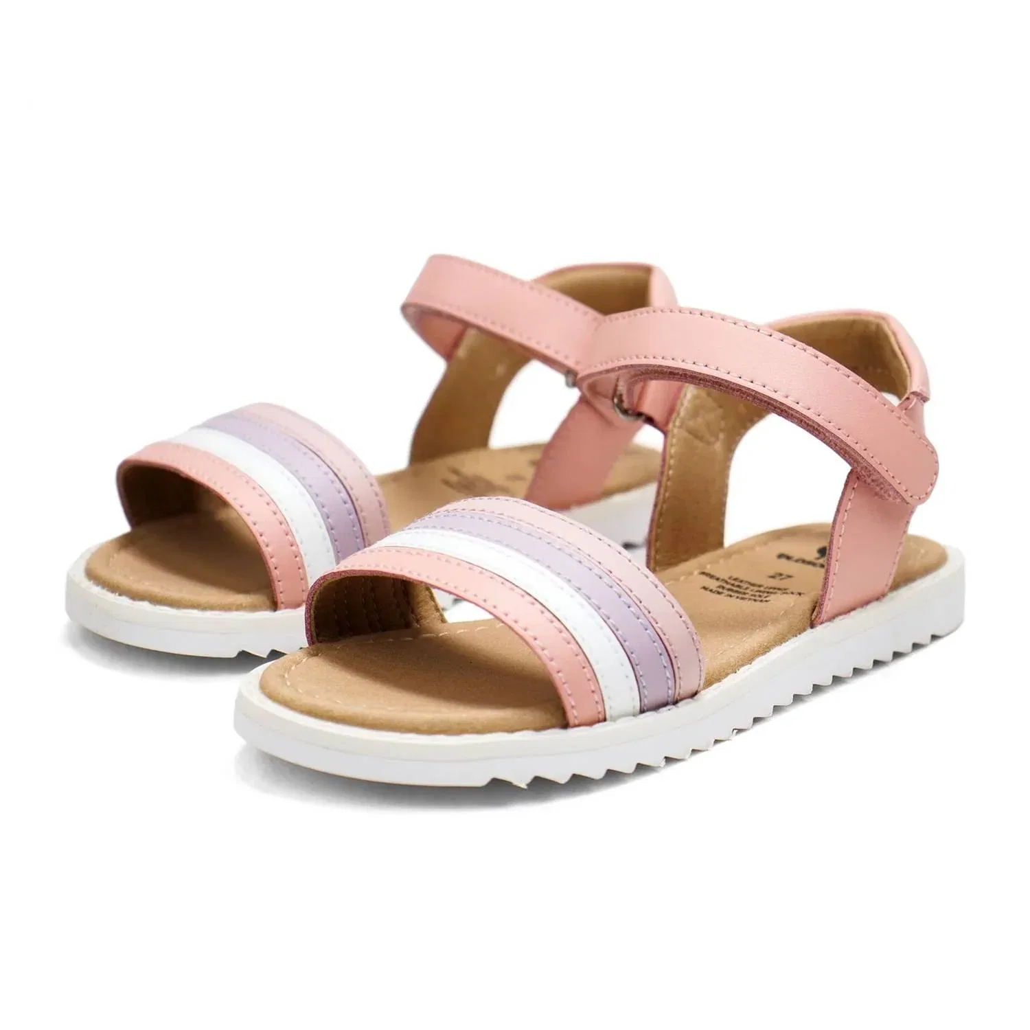 Детские сандалии с открытым носом на липучке Colour Pot Sandals Old Soles, Cipria Snow — фото 3